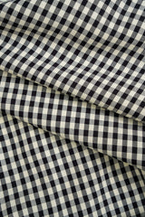 Checkered Print Tie-Up Lantern Trousers