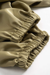 Contrast Satin Pleated Lantern Trousers