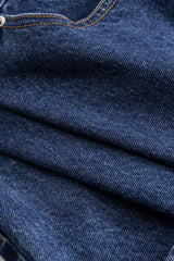 Denim Asymmetrical Patchwork Zipper Skirt