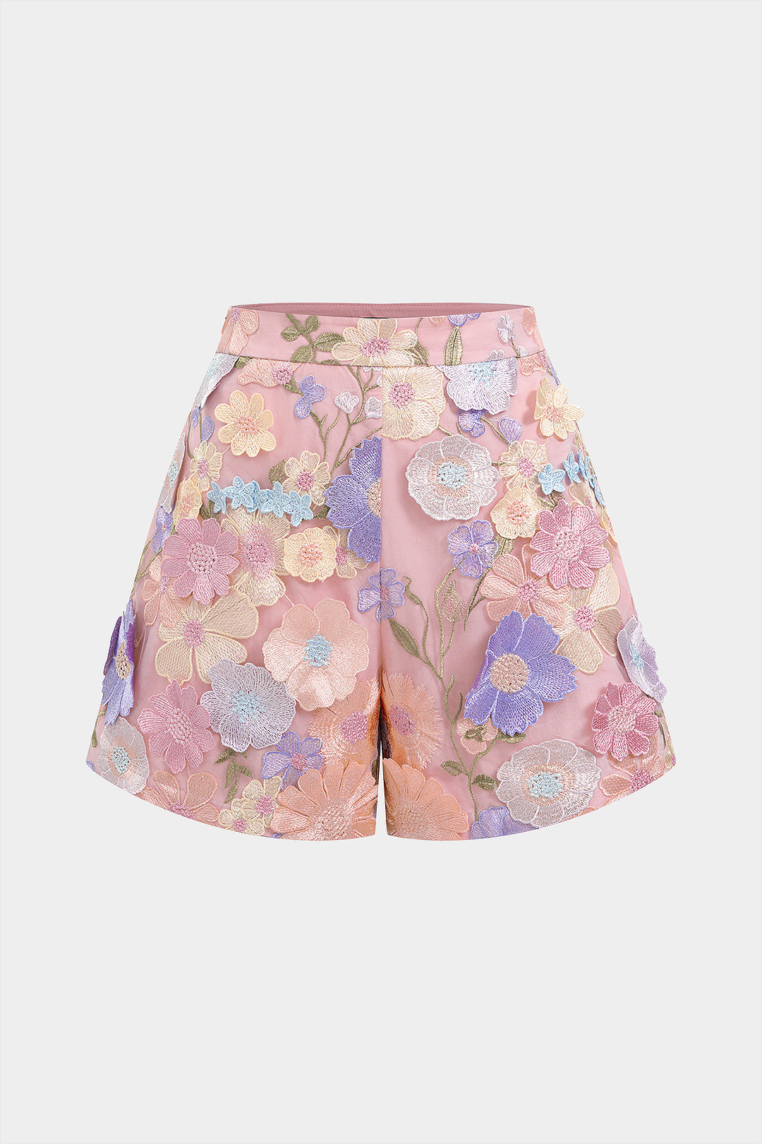 3D Floral Textured Shorts