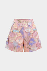 3D Floral Textured Shorts