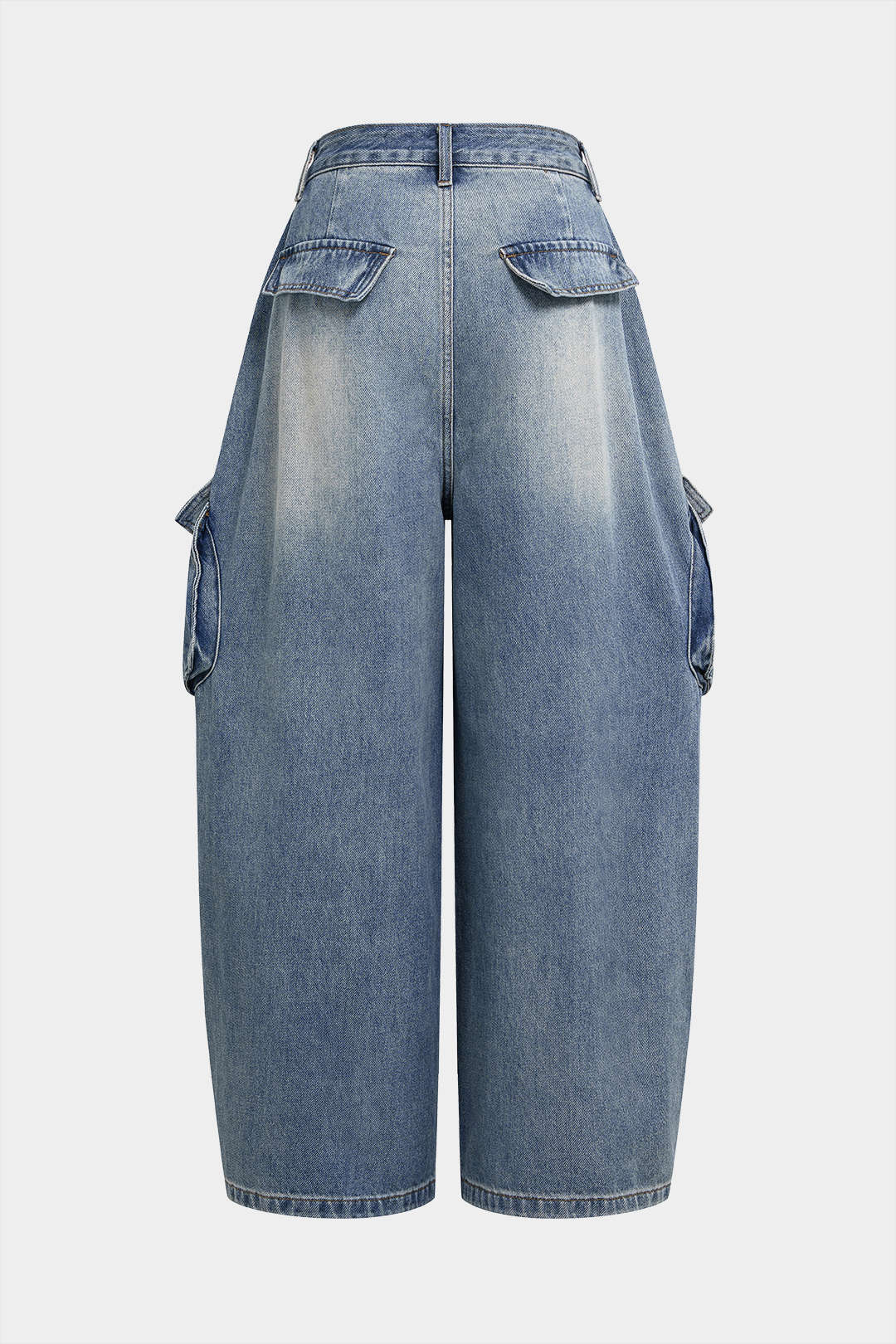Denim Pocket Wide Leg Jeans