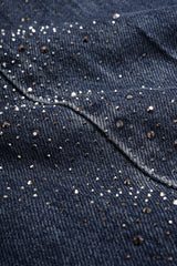Denim Rhinestone High Waist Barrel Leg Jeans