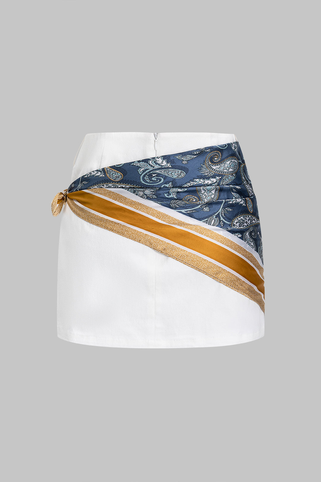 Artistic Print Asymmetrical Tie-Up Skirt
