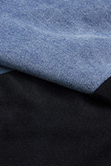 Denim Patchwork Ruched Skirt