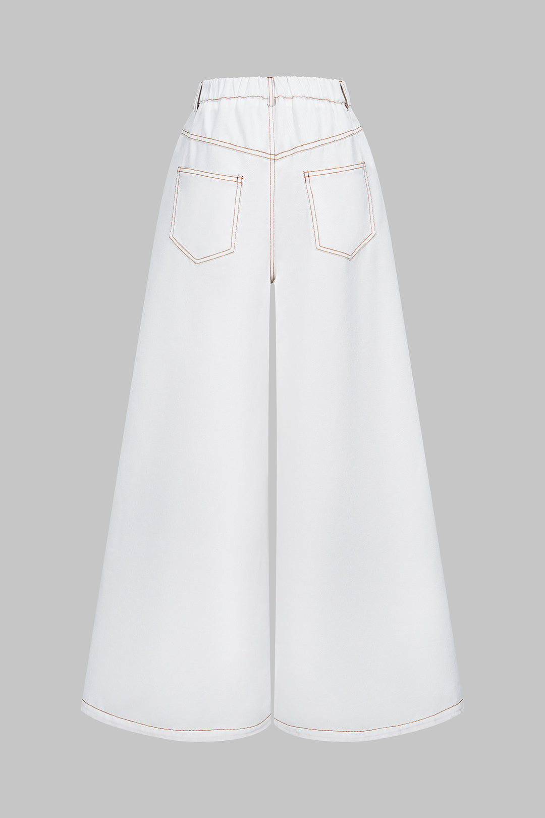 Denim Print Wide Leg Pants