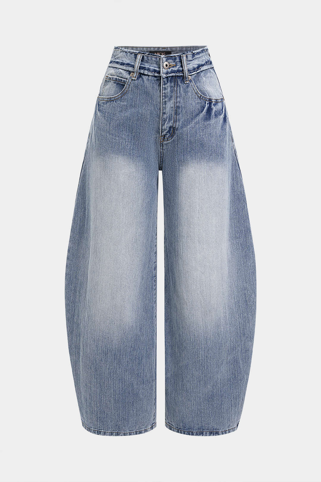 Denim Pocket Wide Leg Jeans