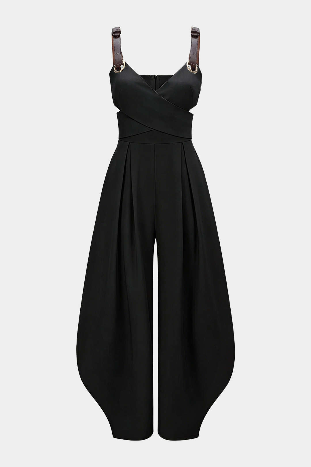 Crossed Cut Out V-Neck Sleeveless Jumpsuit