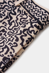 Contrast Geometric Print Belted High-Waist Shorts