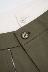 Contrast Double Waistband Zipper High Waist Shorts
