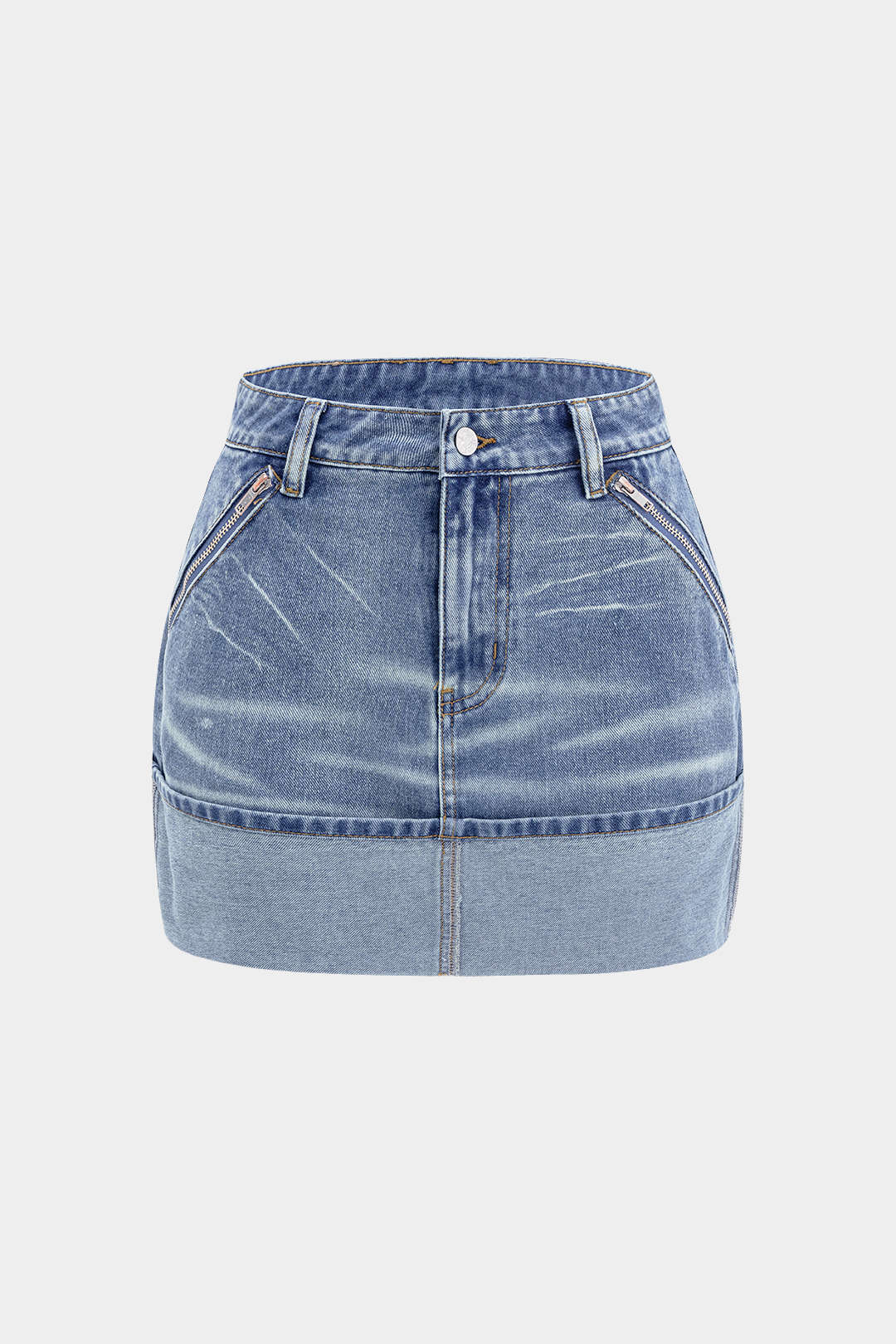 Denim Washed Pocket Skirt