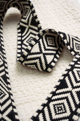 Contrast Trim Patchwork Textured Knotted Tank Top