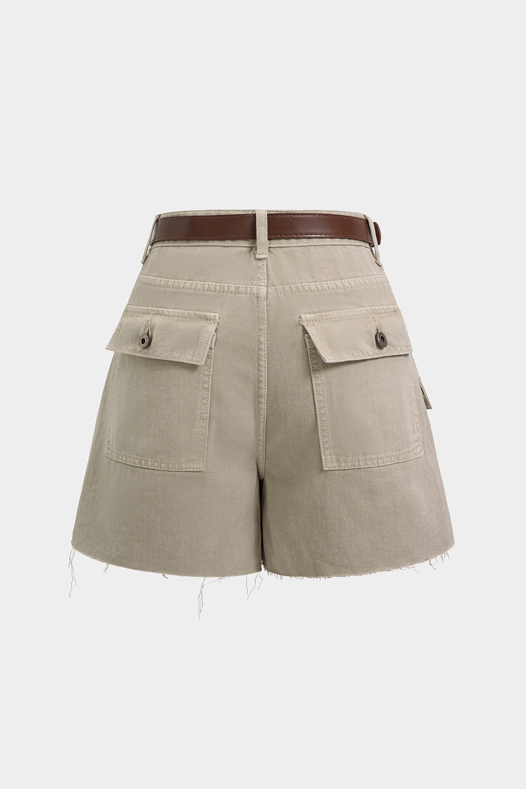 Denim Pocket High Waist Wide Leg Shorts