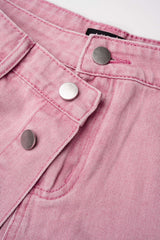 Denim Button Pocket Shorts