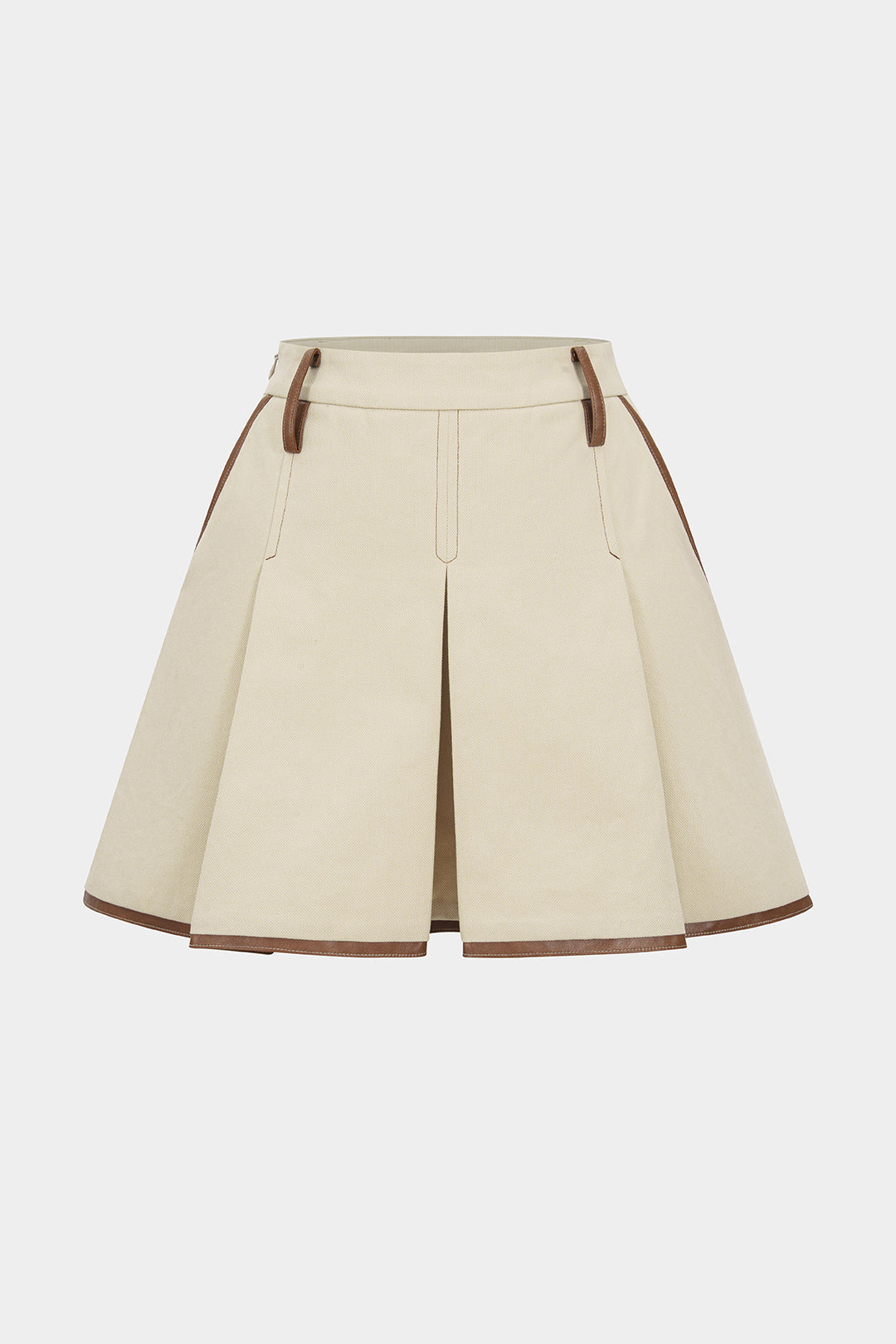 Contrast Pleated  Mini Skirt