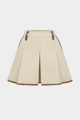 Contrast Pleated  Mini Skirt