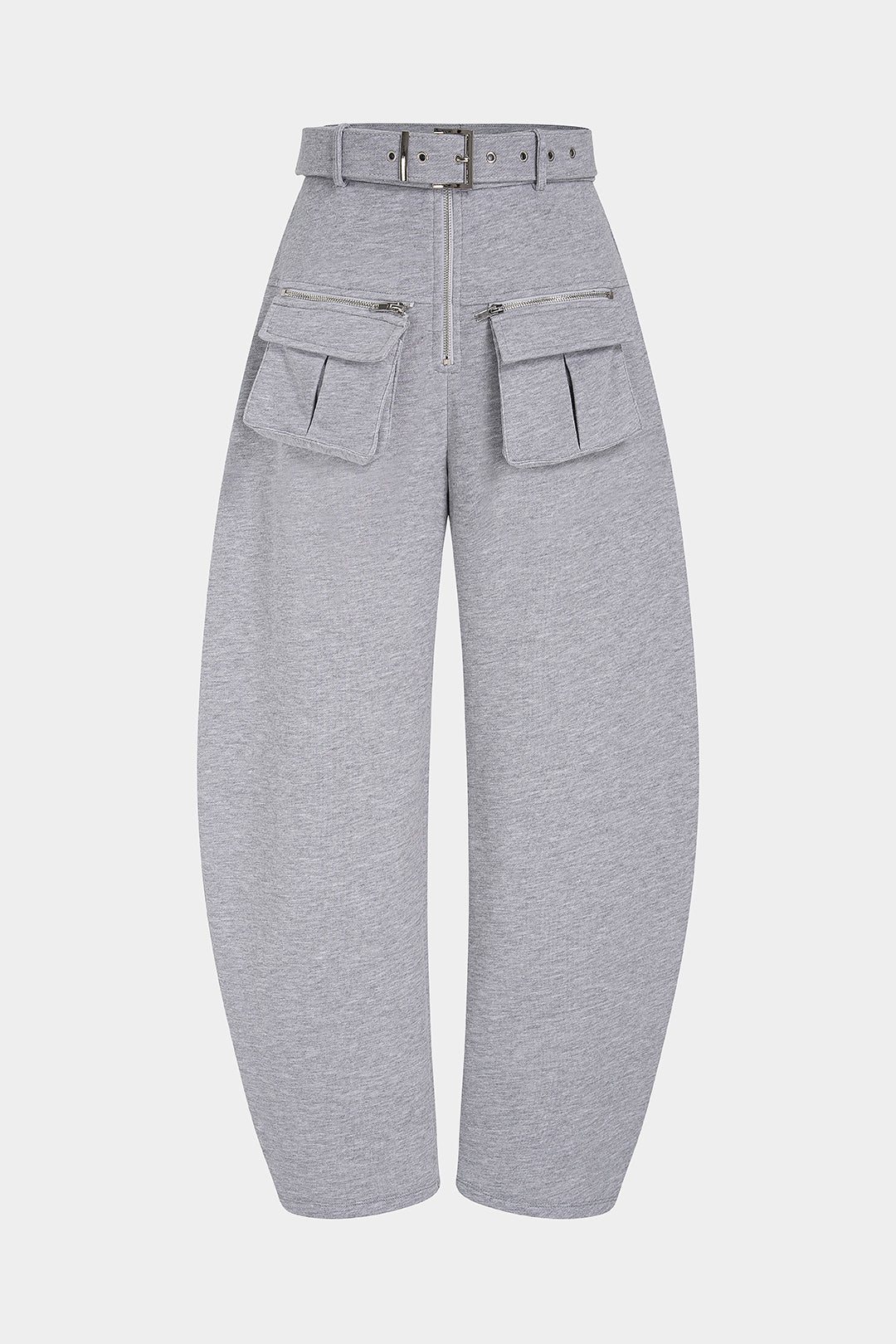 Belted Zipper Pocket Pants