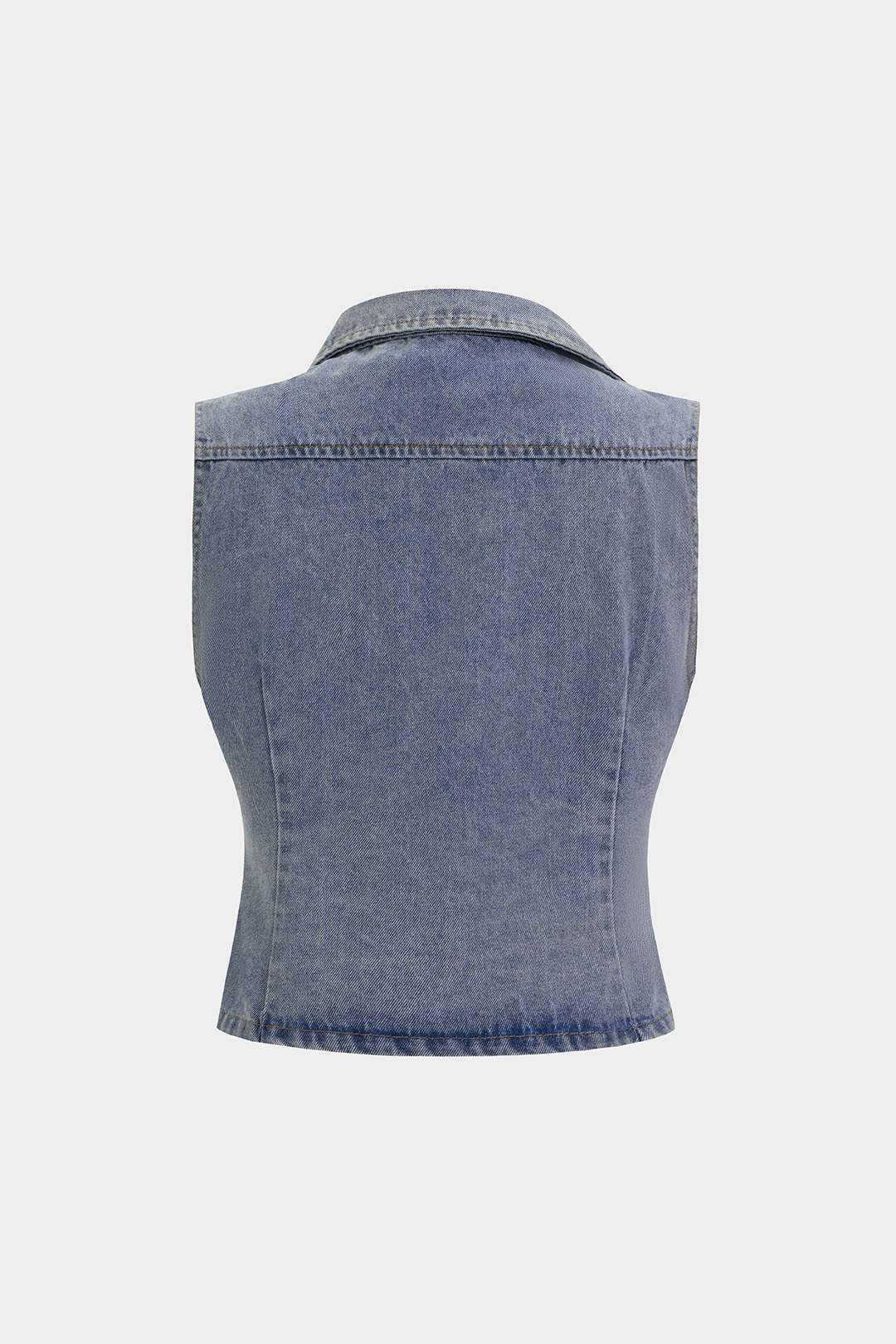 Denim Asymmetrical Button Tank Top