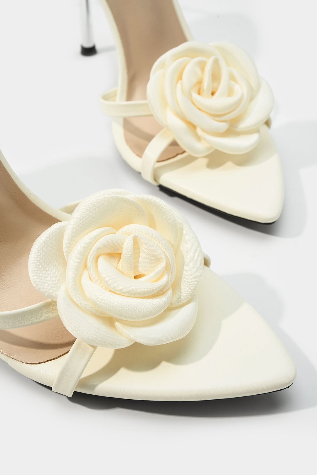 3D Floral Tie-Up Heels