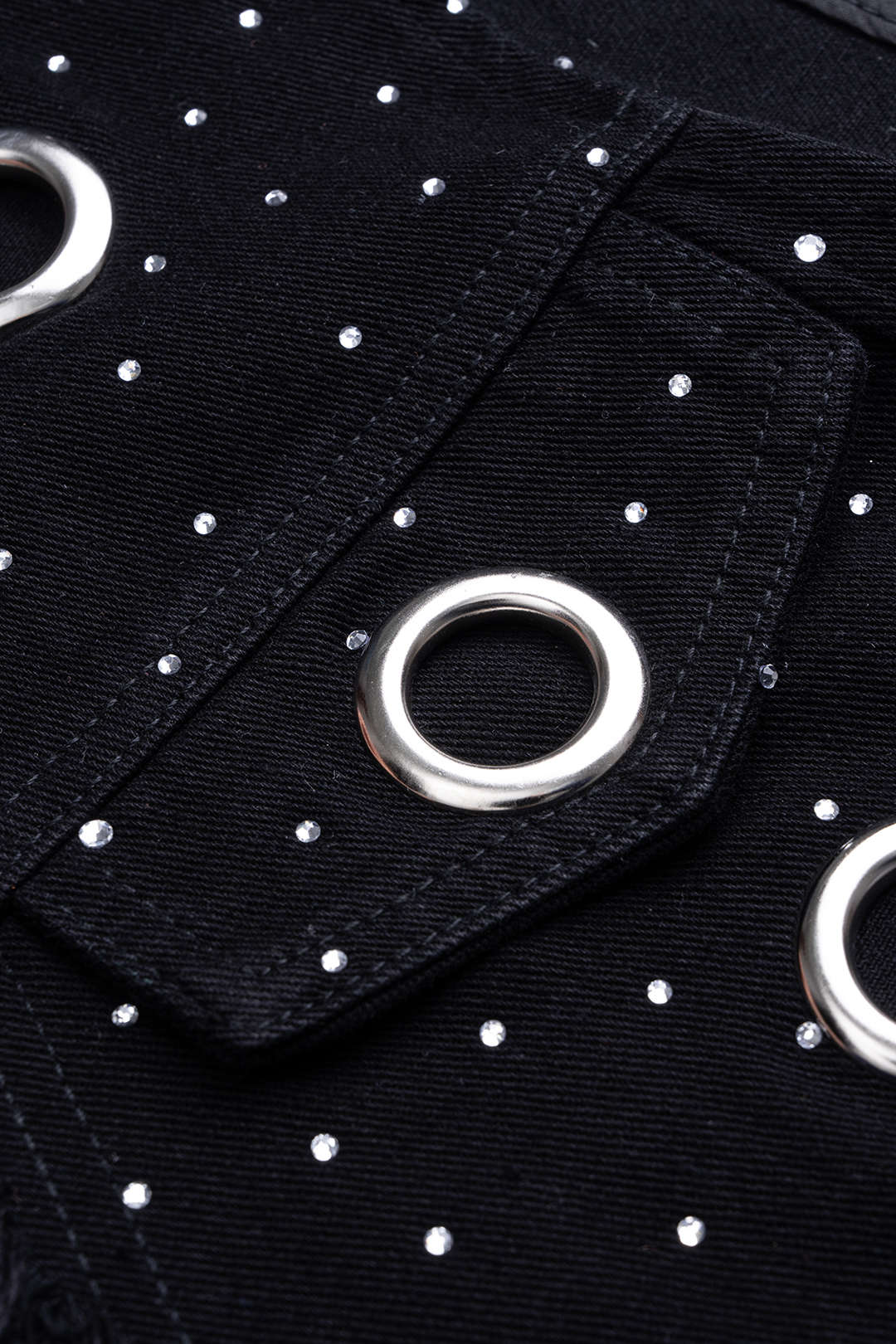Denim Metallic Eyelet Vest