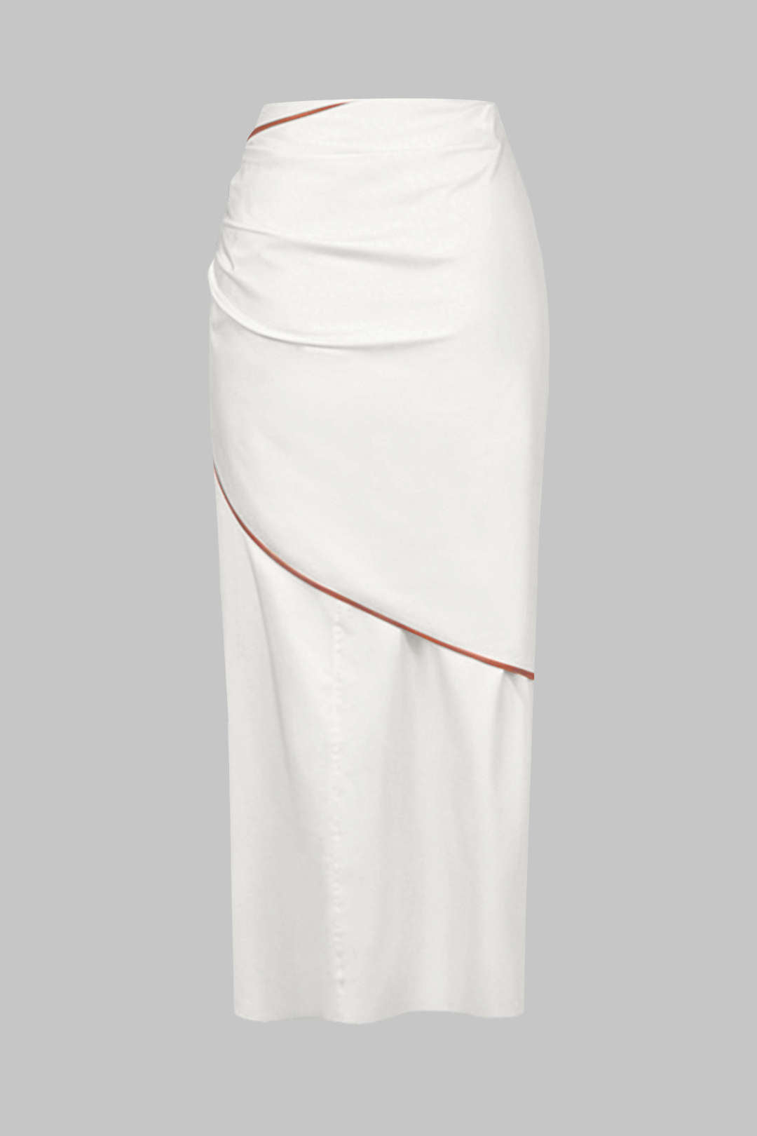 Contrast BInding Ruched Knotted Skirt