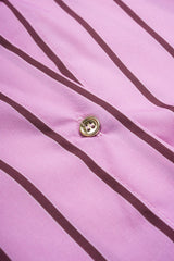 Contrast Stripes Print V-Neck Button Long-Sleeve Shirt