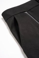 Asymmetrical Zipper Wide Leg Pants