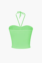 Basic Halter Neck Ruched Cami Top