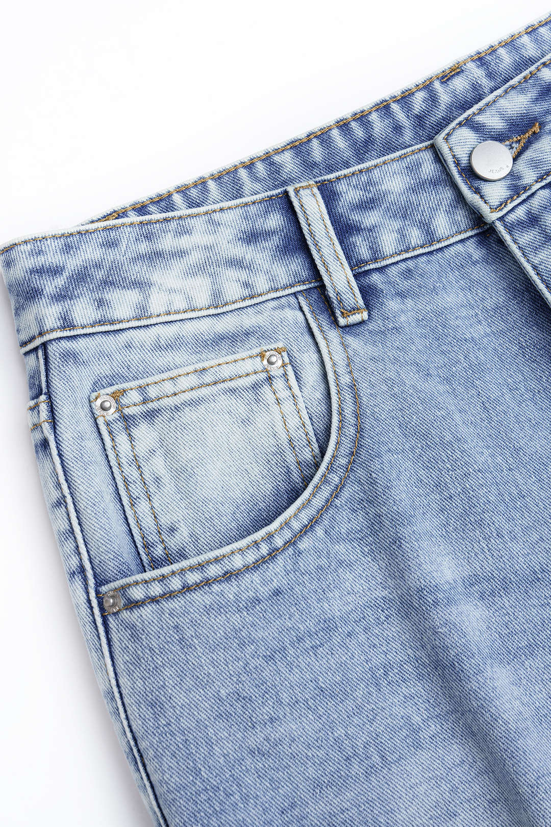Denim Ripped Straight Leg Jeans