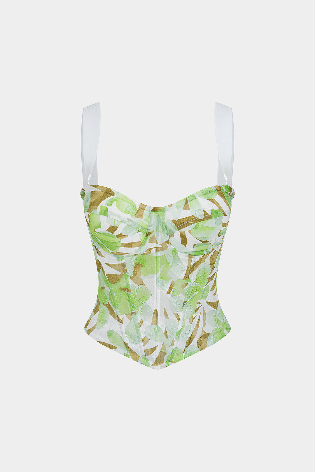 Chiffon Patchwork Jacquard Corset Cami Top