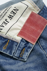 Denim Asymmetrical Pocket Shorts