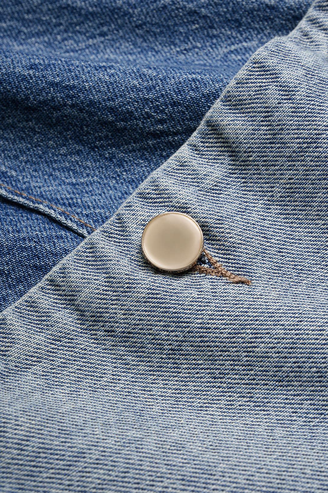 Denim Button Straight Leg Jeans