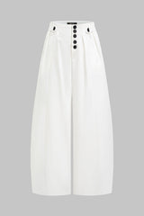 Button Wide Leg Pants