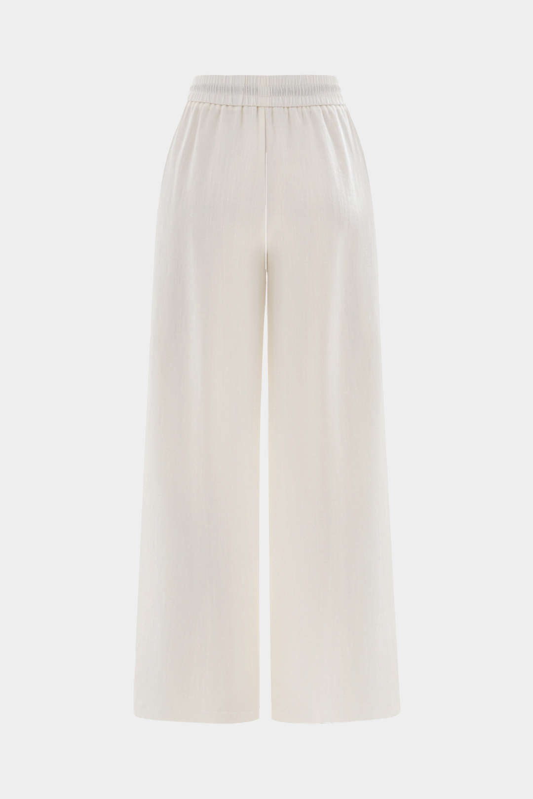 Contrast Binding Drawstring Shirred Waistband Wide Leg Pants