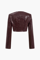 Asymmetrical Faux Leather Skirt Set