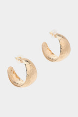 Alloy Textured Hammered C-Shaped Earrings