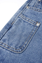 Denim Asymmetrical Pocket Shorts