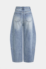 Denim Button Zipper Jeans