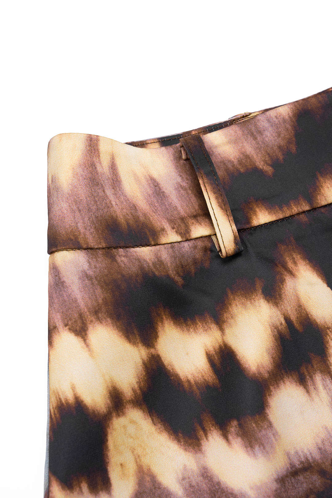 Abstract Tie Dye Print Satin Shorts