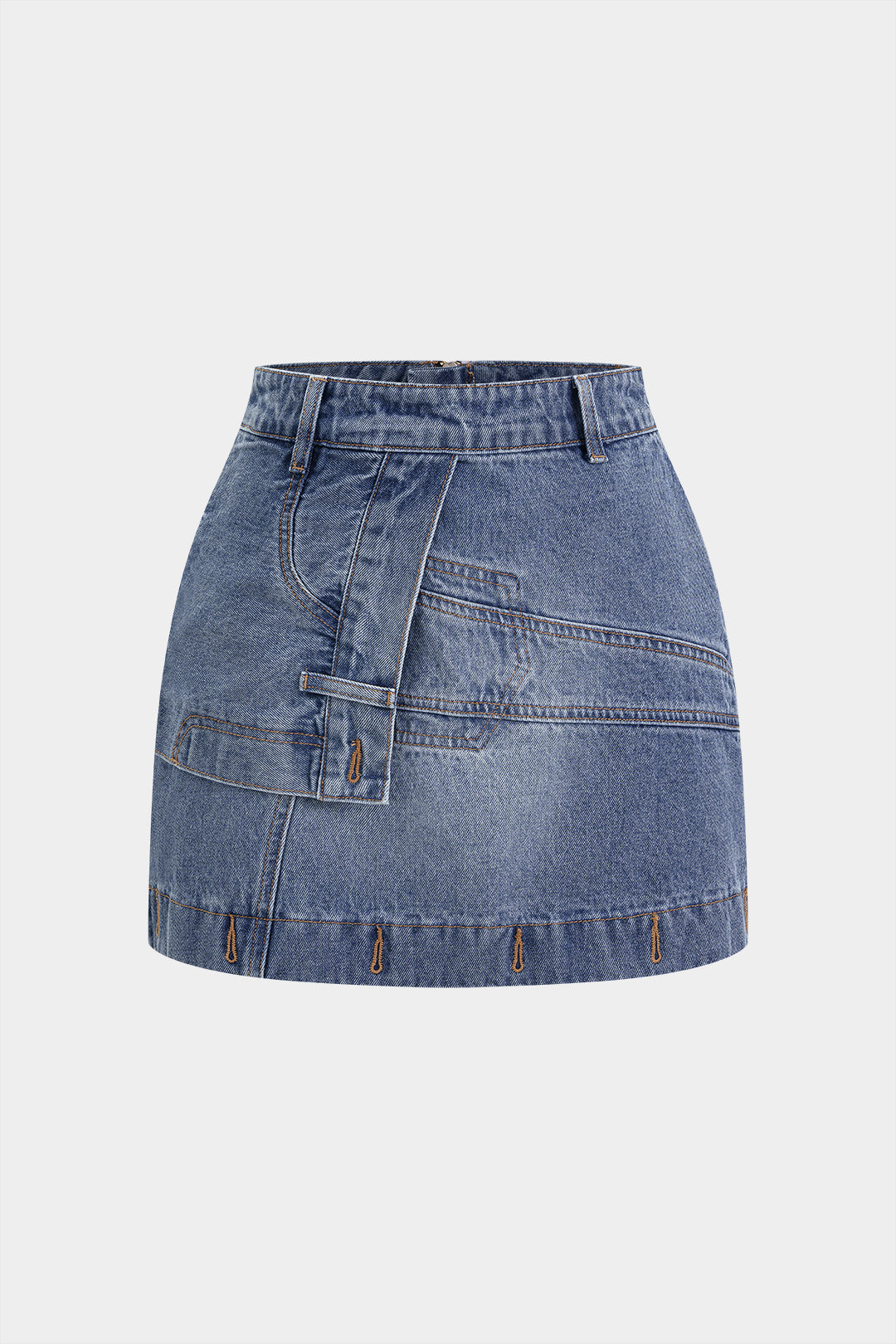 Denim Asymmetrical Skirt