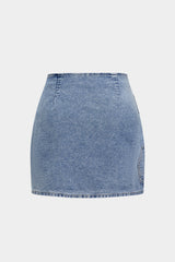 Denim Asymmetrical Design Skirt
