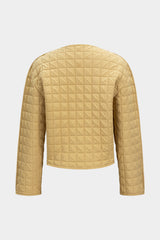 Button Plaid Puffer