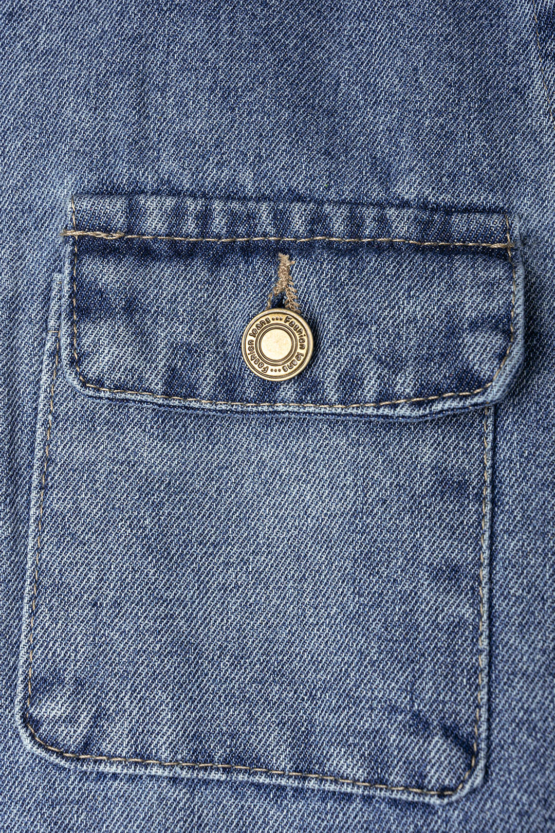Denim Lapel Button Tie-Up Vest