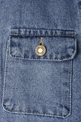 Denim Lapel Button Tie-Up Vest