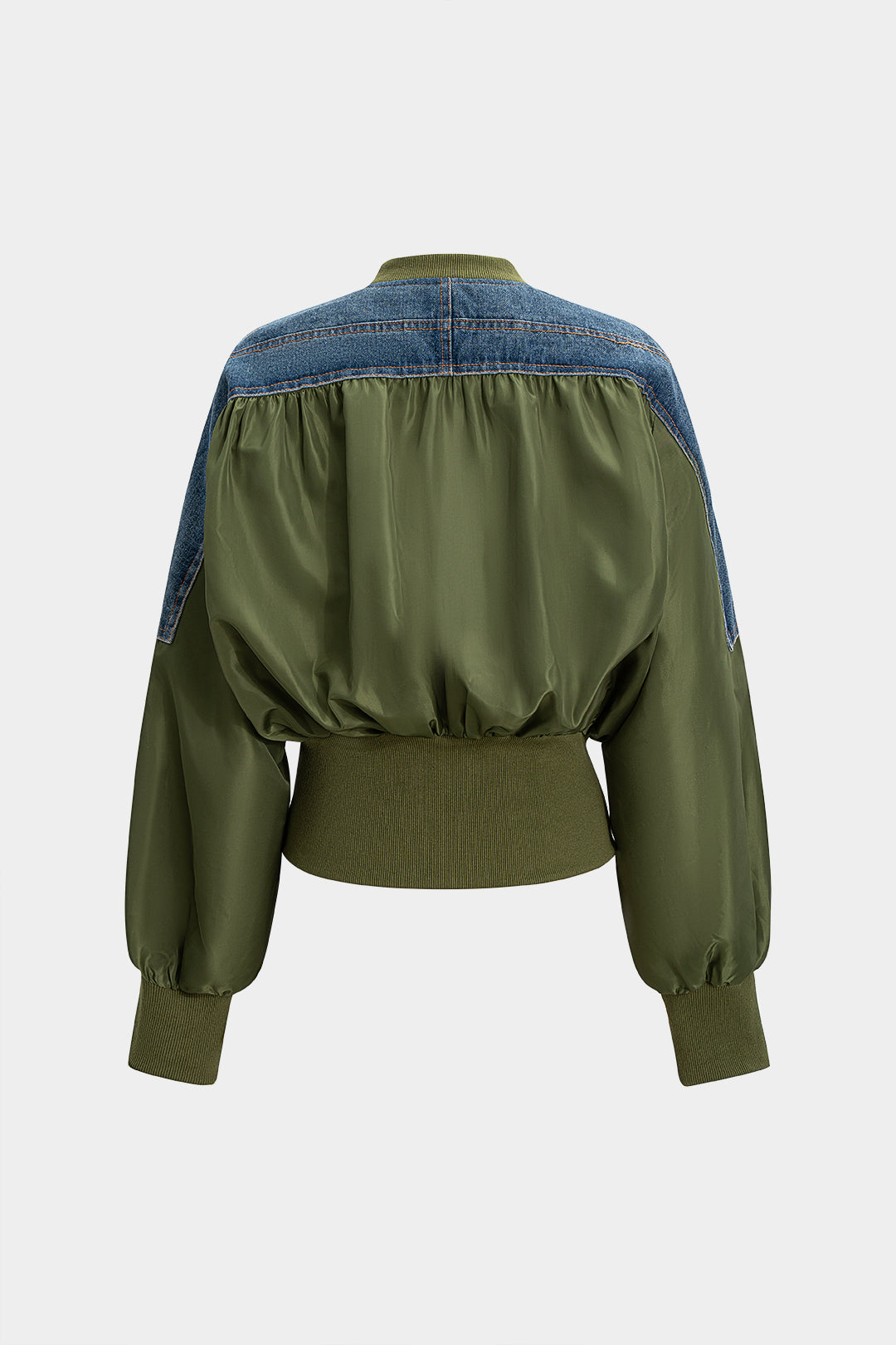 Denim Patchwork Zipper Jacket