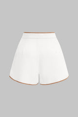 Contrast Binding High Waist Shorts