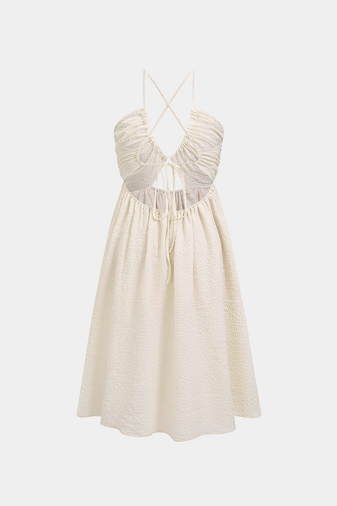 Backless V-neck Slit Midi Dress