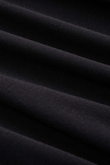 Basic Faux Leather High Collar Wrinkled Long Sleeve T-Shirt