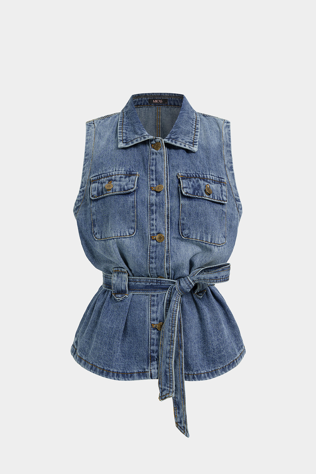 Denim Tie-Up Vests