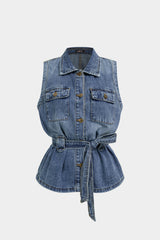 Denim Tie-Up Vests